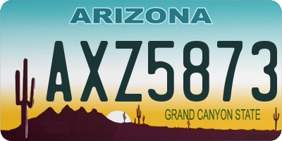 AZ license plate AXZ5873