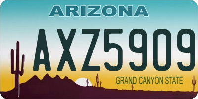 AZ license plate AXZ5909