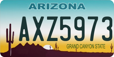 AZ license plate AXZ5973