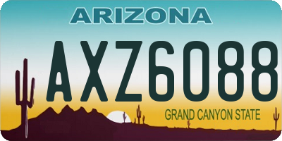 AZ license plate AXZ6088