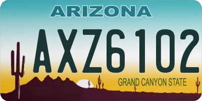 AZ license plate AXZ6102
