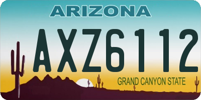AZ license plate AXZ6112