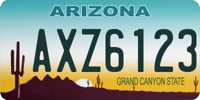 AZ license plate AXZ6123