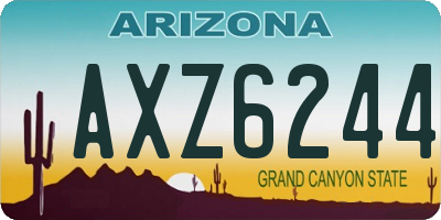 AZ license plate AXZ6244