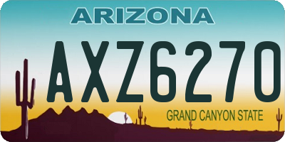 AZ license plate AXZ6270