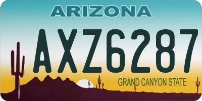 AZ license plate AXZ6287