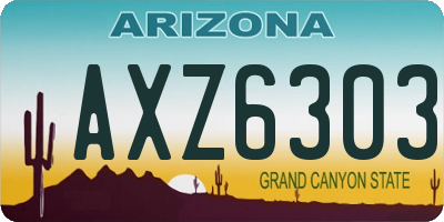 AZ license plate AXZ6303