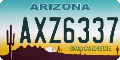 AZ license plate AXZ6337