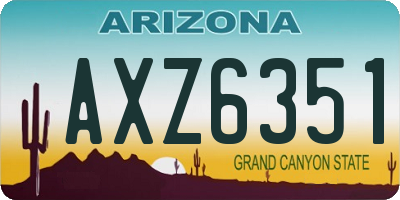 AZ license plate AXZ6351