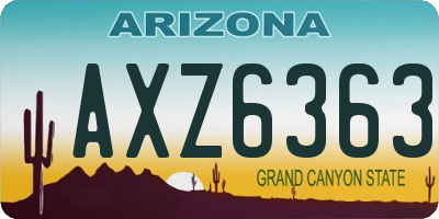 AZ license plate AXZ6363
