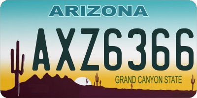 AZ license plate AXZ6366