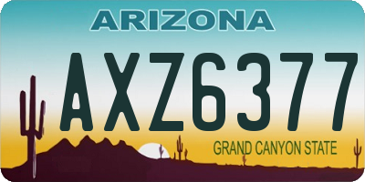AZ license plate AXZ6377