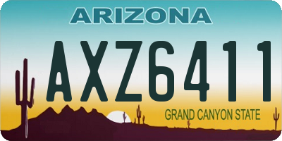 AZ license plate AXZ6411