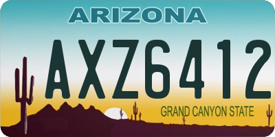 AZ license plate AXZ6412
