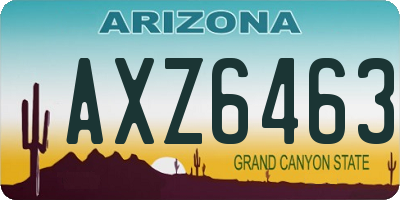 AZ license plate AXZ6463