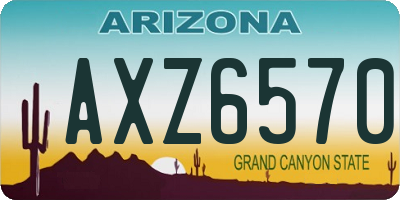 AZ license plate AXZ6570