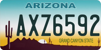 AZ license plate AXZ6592