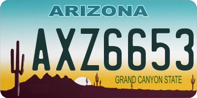 AZ license plate AXZ6653