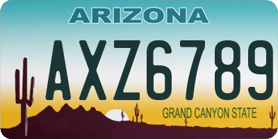 AZ license plate AXZ6789