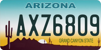AZ license plate AXZ6809