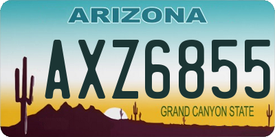 AZ license plate AXZ6855