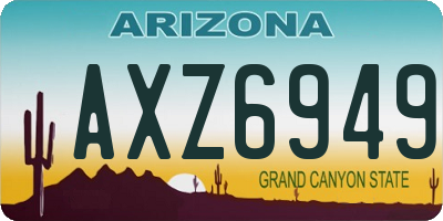 AZ license plate AXZ6949