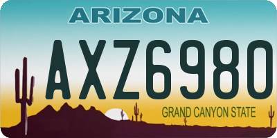 AZ license plate AXZ6980