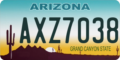AZ license plate AXZ7038