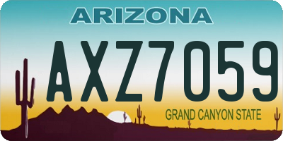AZ license plate AXZ7059