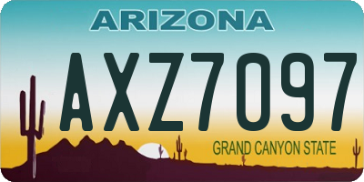 AZ license plate AXZ7097