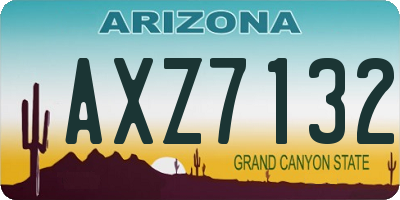 AZ license plate AXZ7132