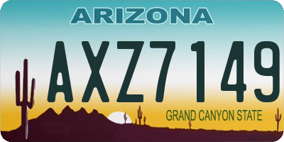 AZ license plate AXZ7149