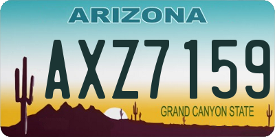 AZ license plate AXZ7159