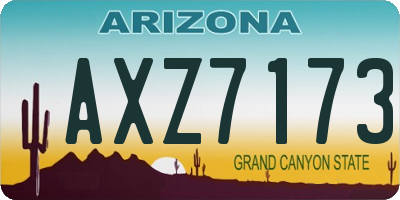 AZ license plate AXZ7173