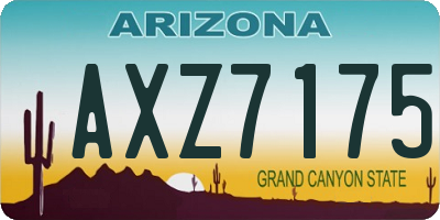 AZ license plate AXZ7175
