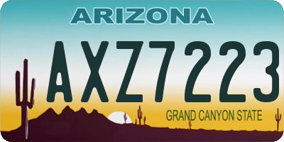 AZ license plate AXZ7223