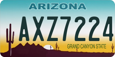 AZ license plate AXZ7224