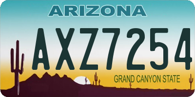 AZ license plate AXZ7254