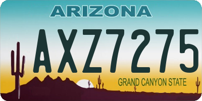 AZ license plate AXZ7275