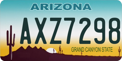 AZ license plate AXZ7298