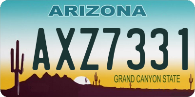 AZ license plate AXZ7331