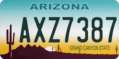 AZ license plate AXZ7387
