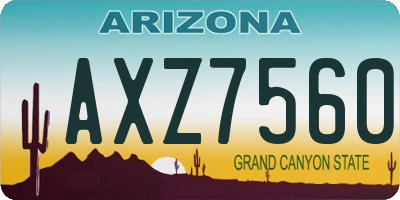 AZ license plate AXZ7560