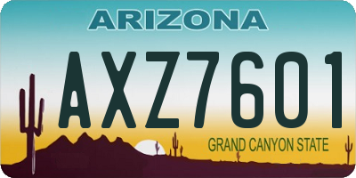 AZ license plate AXZ7601