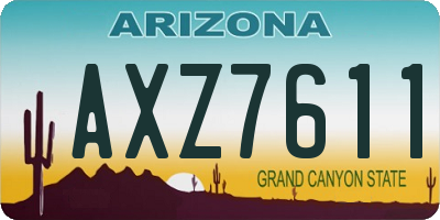 AZ license plate AXZ7611