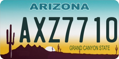 AZ license plate AXZ7710