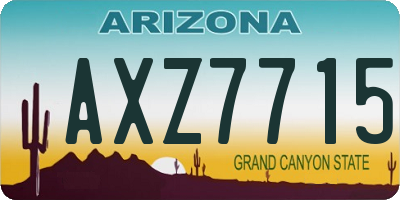 AZ license plate AXZ7715