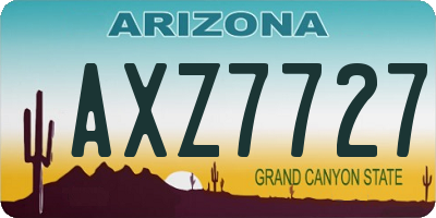 AZ license plate AXZ7727