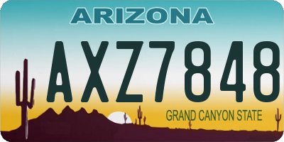 AZ license plate AXZ7848