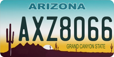 AZ license plate AXZ8066